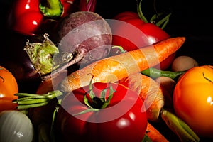 carrots vegetable mix on black