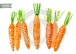 Carrots watercolor illustration