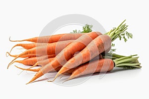 carrots on a white background from generative ai