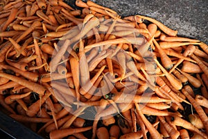 Carrots or wortel in an Indonesian traditional market photo