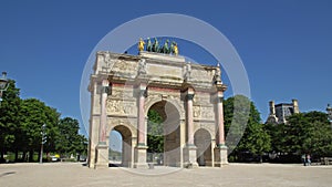 Carrousel Arch of Triumph deserted during Covid-19 epidemic in Paris, France