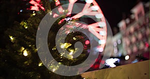 Carrousel during christmas with decoration