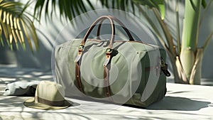 Carry all your essentials with ease using this versatile duffel bag mockup perfect for any outdoor activity