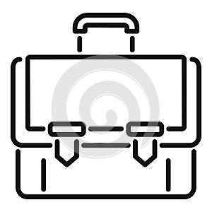 Carry briefcase icon outline vector. Work bag