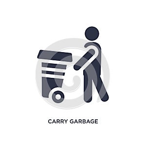 carry garbage icon on white background. Simple element illustration from behavior concept