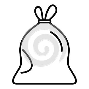 Carry handle of trash bag icon outline vector. Urban clean