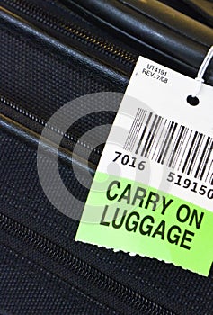 Carry on luggage label. photo