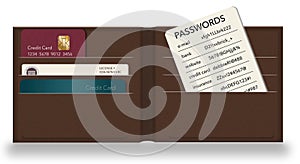 Carrying your passwords in your wallet may not be safe but it is a convenient way to have access to your accounts