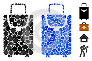 Carryon Bag Mosaic Icon of Round Dots