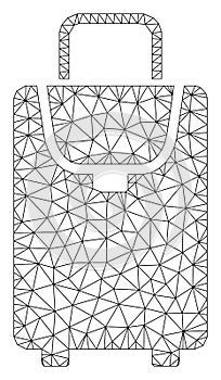 Carryon Bag Polygonal Frame Vector Mesh Illustration