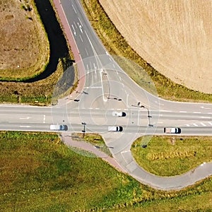 Cars in Air View on a German Street photo