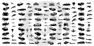 Cars and airplanes shapes