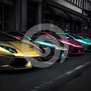 cars automobiles vehicles speed luxury colors created with generative AI