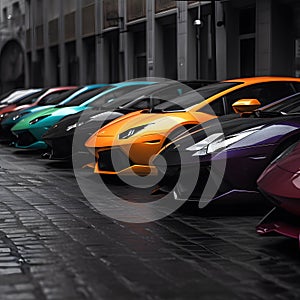 cars automobiles vehicles speed luxury colors one generative AI