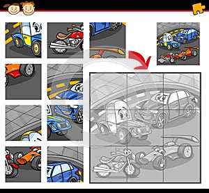 Cars cartoon jigsaw puzzle game