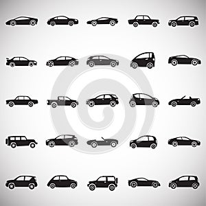 Cars collection set on white background for graphic and web design, Modern simple vector sign. Internet concept. Trendy symbol for