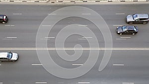 Cars driving on a multilane road