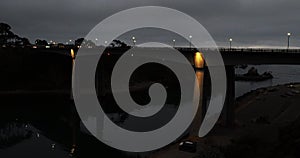 Cars driving over a bridge in Fort Bragg California