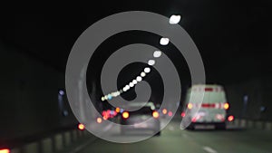 Cars driving in the tunnel bokeh background. 3840x2160