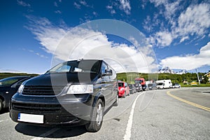 Cars at ferry crossing