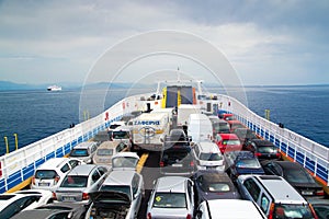 Cars on ferry