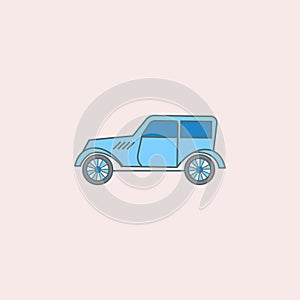 cars of the forties field outline icon. Element of generation icon for mobile concept and web apps. Field outline cars of the fort