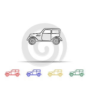 cars of the forties multi color style icon. Simple thin line, outline vector of generation icons for ui and ux, website or mobile