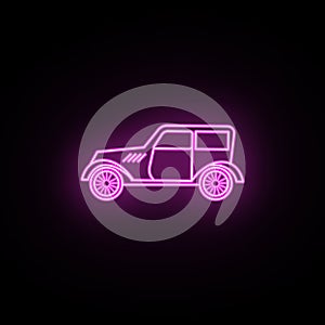 Cars of the forties neon icon. Simple thin line, outline vector of generation icons for ui and ux, website or mobile application