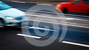 Cars going along the crossroads