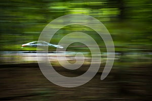 Cars going fast on an interstate road