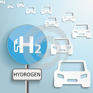 Cars Highway H2 Hydrogen Sign
