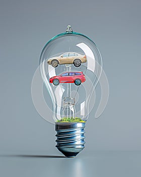 Cars inside the bulb, the concept of electrical car charging