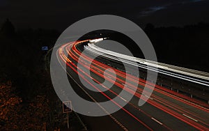 Cars on M3 motorway at night