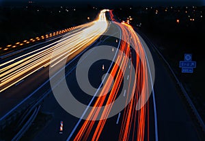 Cars in motion on highway