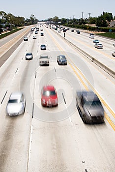 Cars moving on freeway