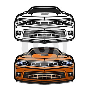 Cars muscle comic vector set