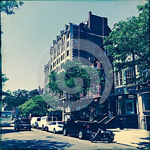 Cars on Newbury Street, Boston, Massachusetts