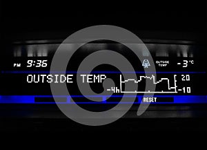 Cars onboard computer shows the cold outside temp