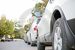 Cars parked in the roadside