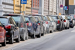 Cars parked on the roadside