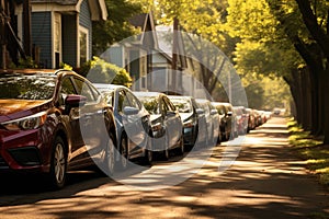 cars parked in a row, ready for carpooling