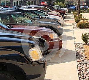 Cars parked on the shopping mall