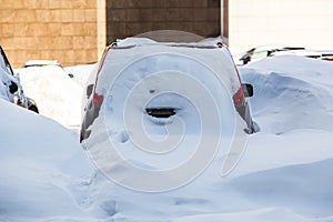 cars in the Parking lot in the winter