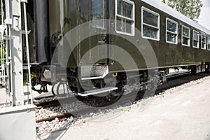 Cars passenger train at the terminal station