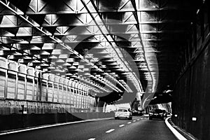 Cars passing a tunnel from Cinque Terre