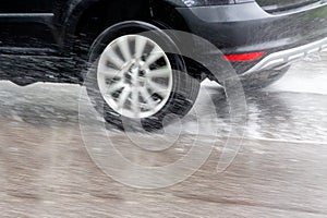 Cars in the rain photo