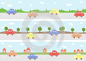 Cars on road