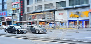 Running cars in Chinese city center