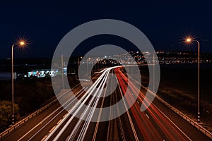 Cars rushing over a highway