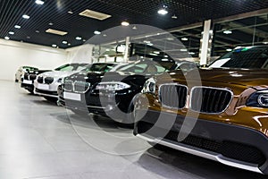 Cars for sale in showroom